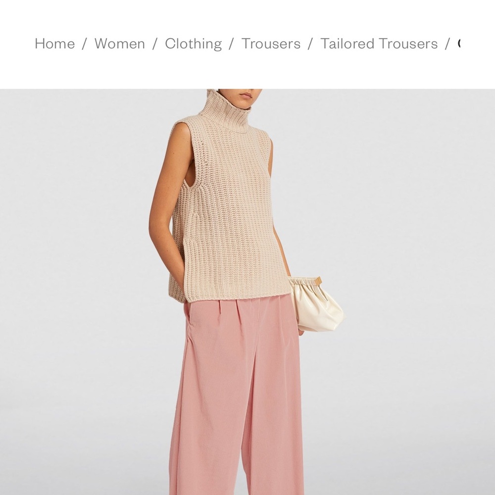 Max Mara - Pink | wide leg, wide corduroy US8 perfect for Spring. Worn once